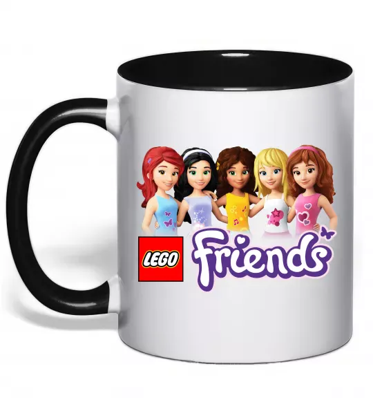 Чашка с цветной ручкой Lego friends Черный фото