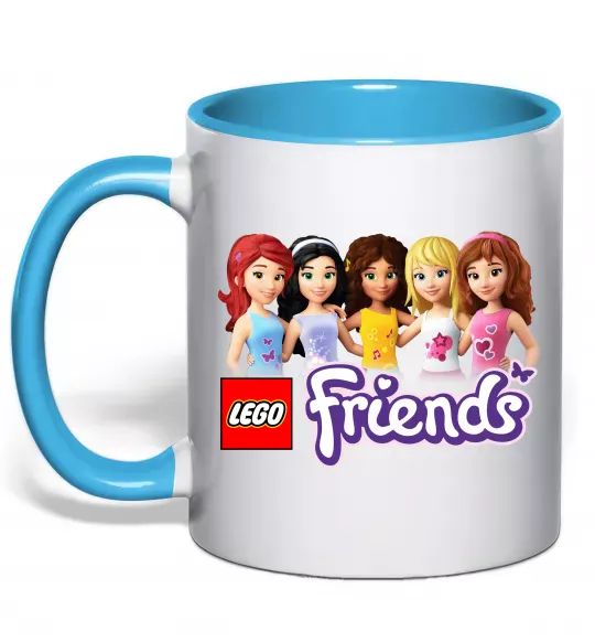 Чашка с цветной ручкой Lego friends Голубой фото