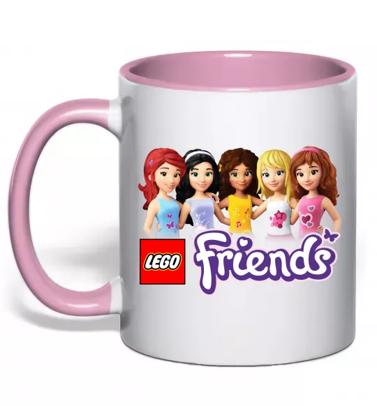 Чашка с цветной ручкой Lego friends Нежно розовый фото