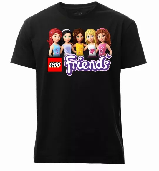Чоловіча преміум футболка Lego friends Чорний фото