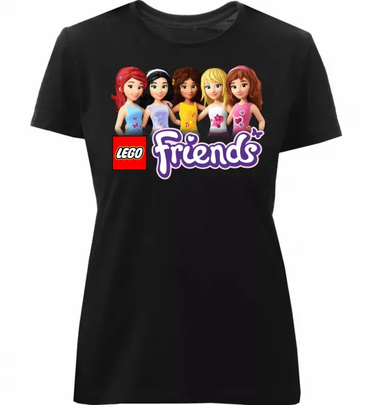 Женская премиум футболка Lego friends Черный фото