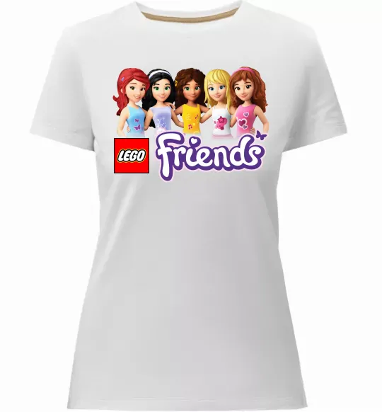 Женская премиум футболка Lego friends Белый фото
