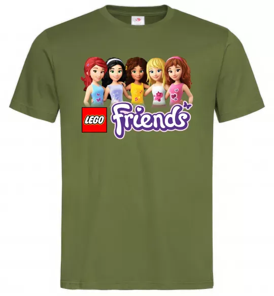 Мужская футболка Lego friends Оливковый фото