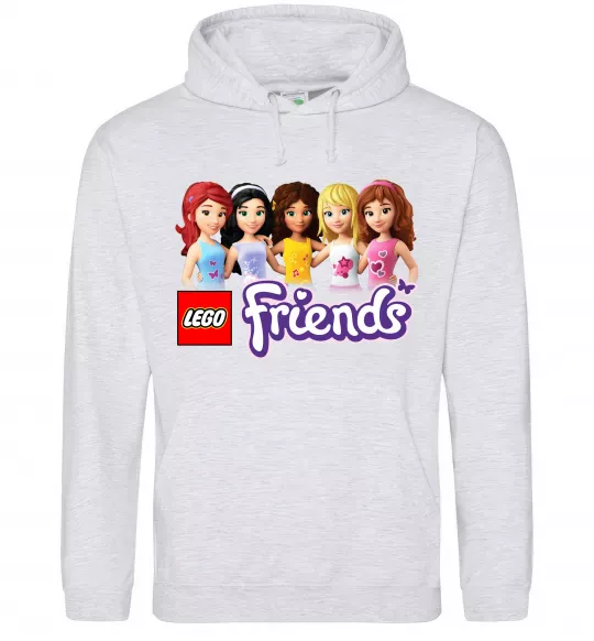Мужская толстовка (худи) Lego friends Серый меланж фото