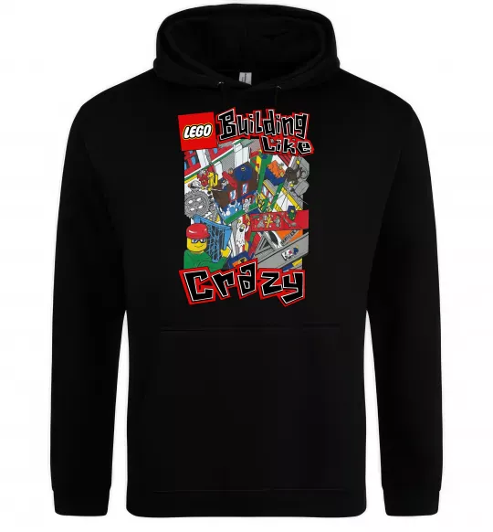 Мужская толстовка (худи) Building like crazy Черный фото