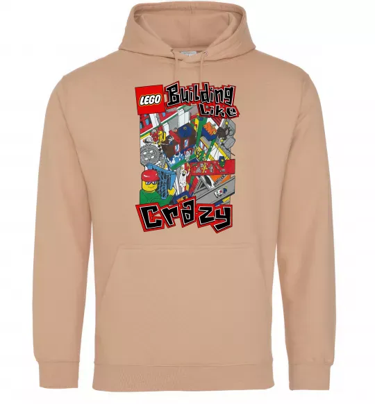 Мужская толстовка (худи) Building like crazy Песочный фото