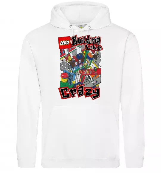 Женская толстовка (худи) Building like crazy Белый фото