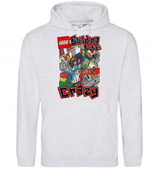 Женская толстовка (худи) Building like crazy Серый меланж фото