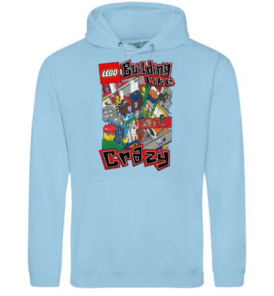 Женская толстовка (худи) Building like crazy Голубой фото