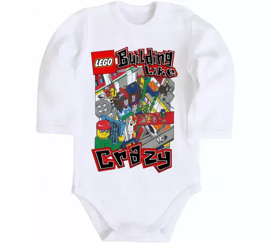 Детский боди Building like crazy Белый фото