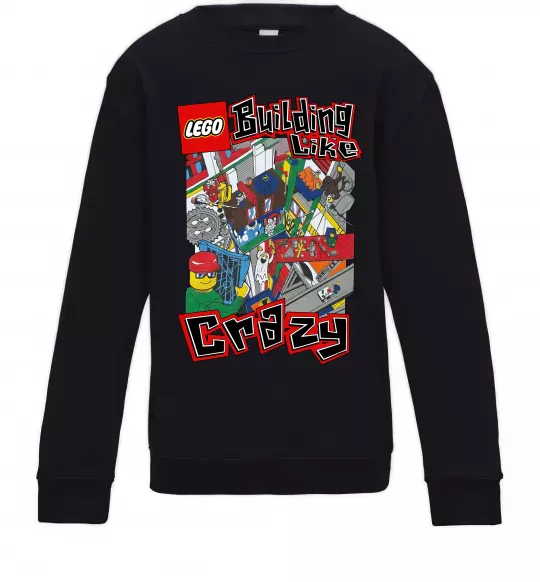 Детский Свитшот Building like crazy Черный фото