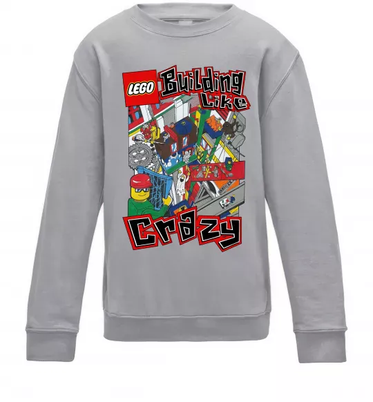 Детский Свитшот Building like crazy Серый меланж фото
