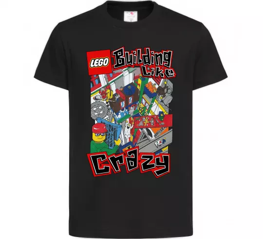 Дитяча футболка Building like crazy Чорний фото