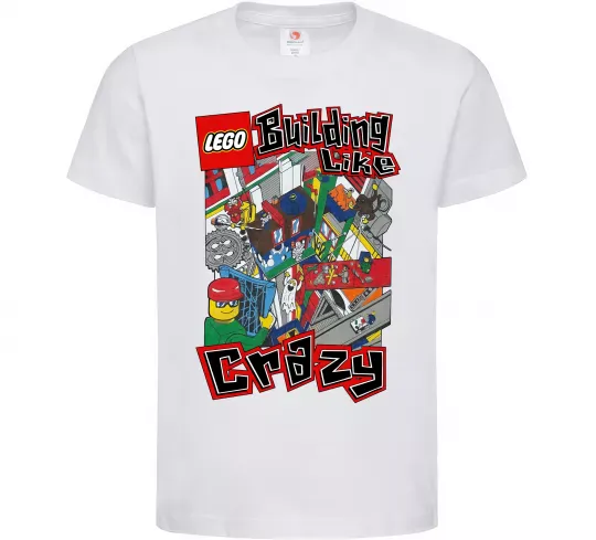 Дитяча футболка Building like crazy Білий фото