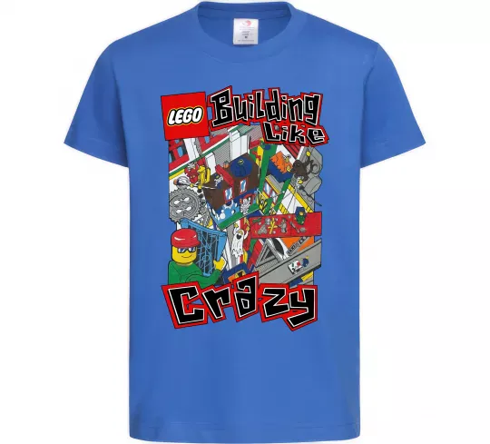 Дитяча футболка Building like crazy Яскраво-синій фото