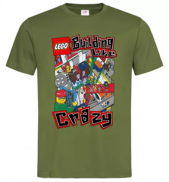 Мужская футболка Building like crazy Оливковый фото
