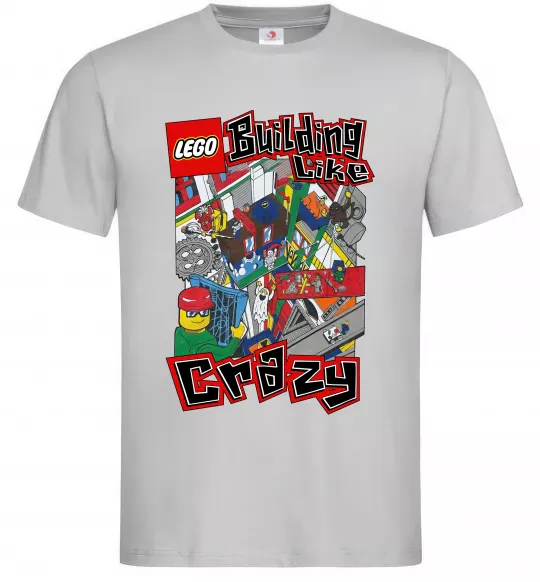 Мужская футболка Building like crazy Серый фото