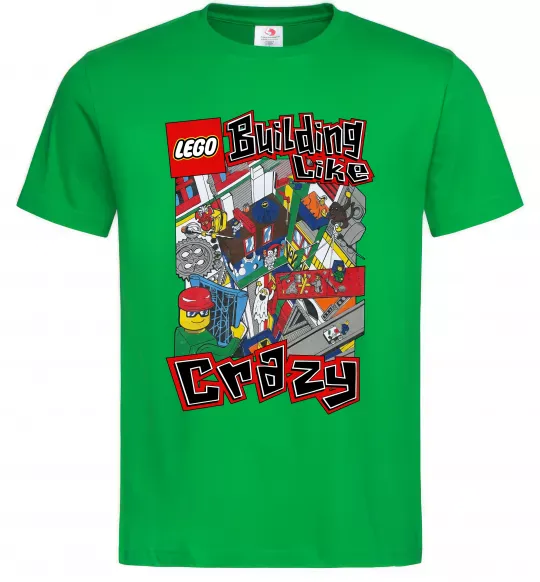 Мужская футболка Building like crazy Зеленый фото