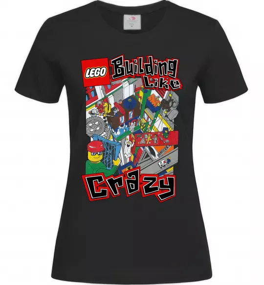 Женская футболка Building like crazy Черный фото