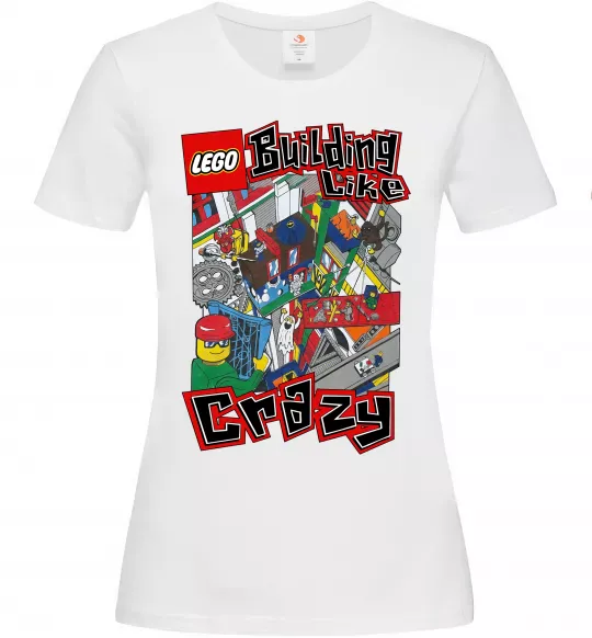 Женская футболка Building like crazy Белый фото
