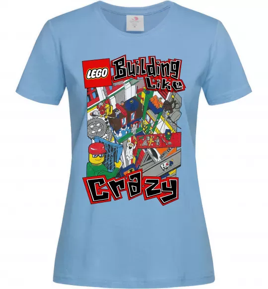 Женская футболка Building like crazy Голубой фото