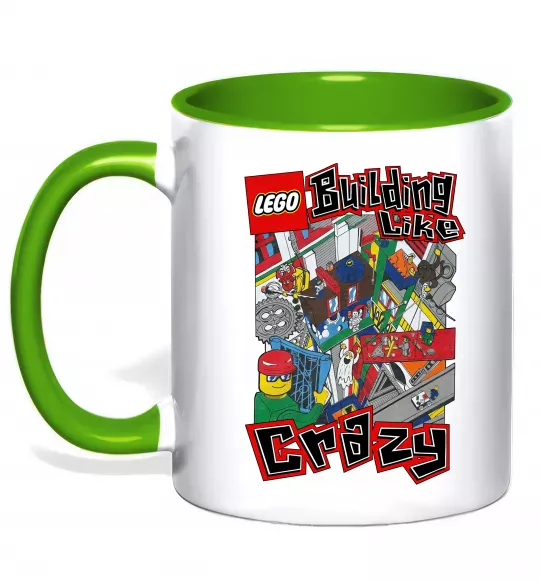 Чашка с цветной ручкой Building like crazy Зеленый фото