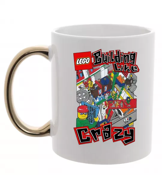 Чашка с цветной ручкой Building like crazy Золото фото