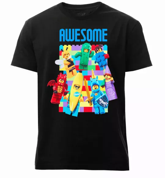 Мужская премиум футболка Lego Awesome Черный фото