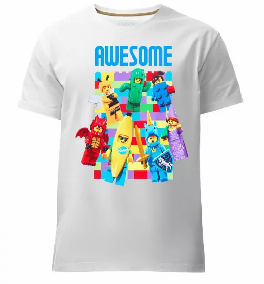 Мужская премиум футболка Lego Awesome Белый фото