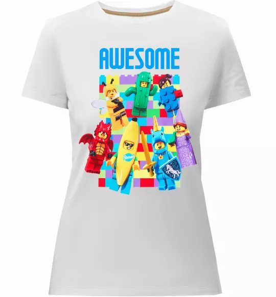 Женская премиум футболка Lego Awesome Белый фото
