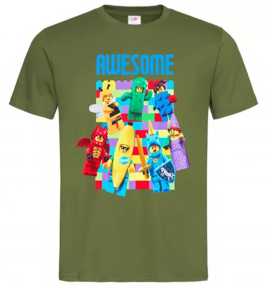 Чоловіча футболка Lego Awesome Оливковий фото