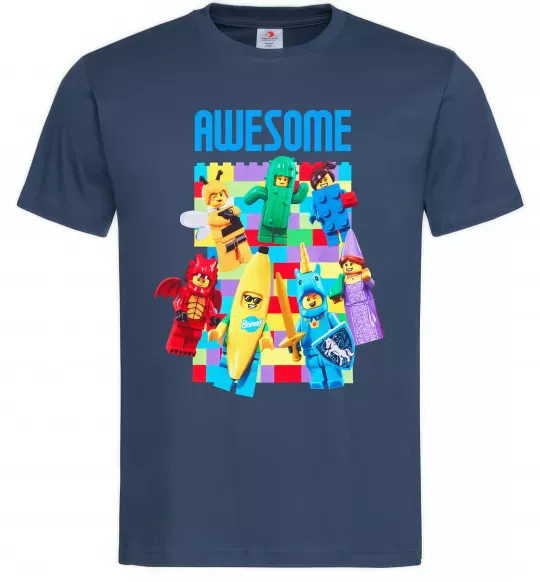 Чоловіча футболка Lego Awesome Темно-синій фото