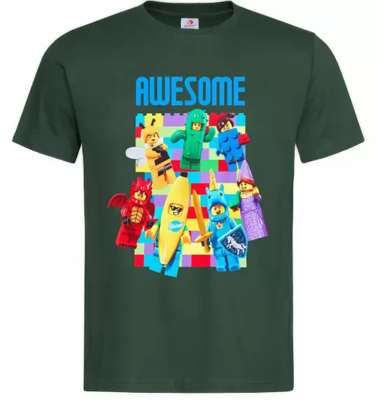 Чоловіча футболка Lego Awesome Темно-зелений фото