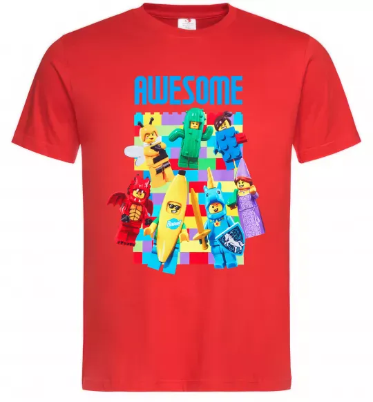 Чоловіча футболка Lego Awesome Червоний фото