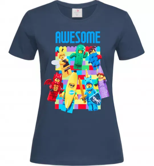 Женская футболка Lego Awesome Темно-синий фото