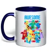 Чашка з кольоровою ручкою Lego Awesome Глибокий темно-синій фото