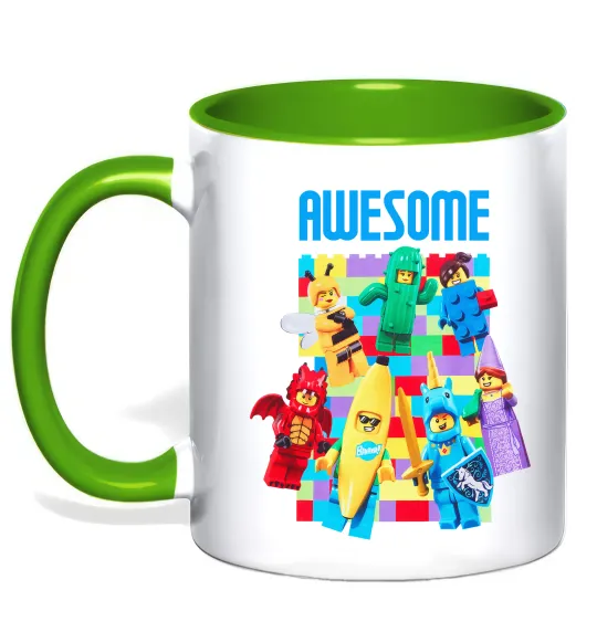 Чашка с цветной ручкой Lego Awesome Лаймовый фото