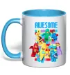 Чашка з кольоровою ручкою Lego Awesome Блакитний фото