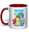 Чашка з кольоровою ручкою Lego Awesome Червоний фото
