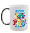 Чашка з кольоровою ручкою Lego Awesome Срібло фото