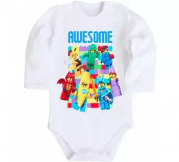 Детский боди Lego Awesome Белый фото