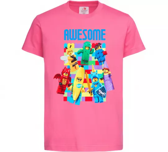 Дитяча футболка Lego Awesome Яскраво-рожевий фото