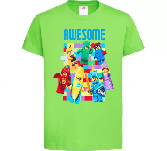 Дитяча футболка Lego Awesome Лаймовий фото