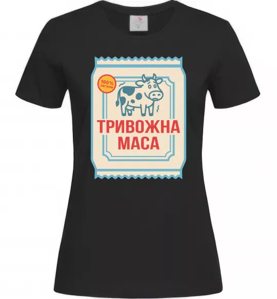 Жіноча футболка Тривожна маса Чорний фото