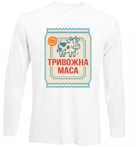 Лонгслів Тривожна маса Білий фото
