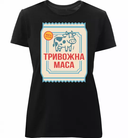 Жіноча преміум футболка Тривожна маса Чорний фото