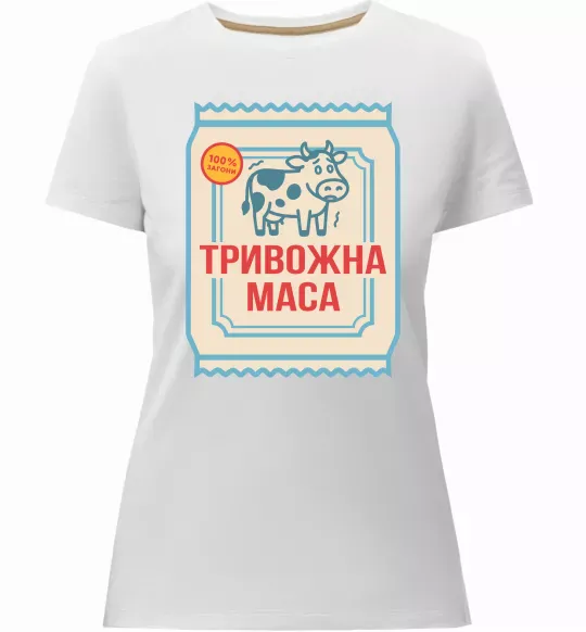 Жіноча преміум футболка Тривожна маса Білий фото