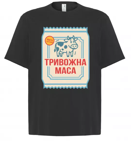 Футболка Оверсайз Тривожна маса Чорний фото