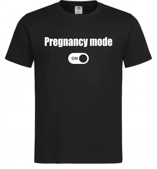 Чоловіча футболка Pregnancy mode on Чорний фото