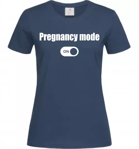 Жіноча футболка Pregnancy mode on Темно-синій фото